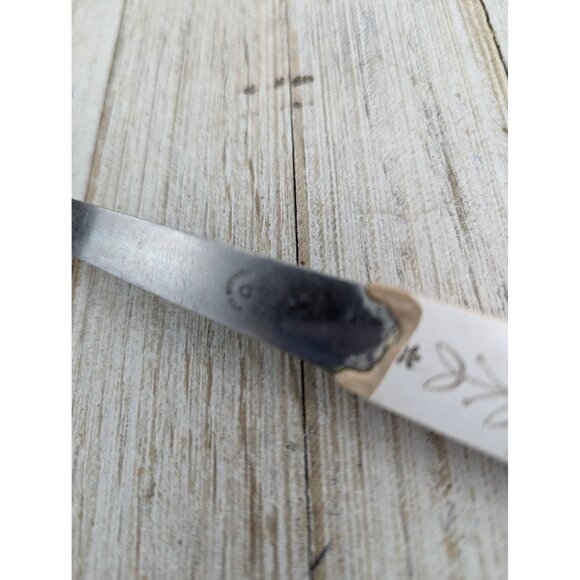 Vintage FLINT Arrowhead Stainless Steel Soup Ladle Spoon 9 1/2" Wheat handle #2 - Picture 3 of 8